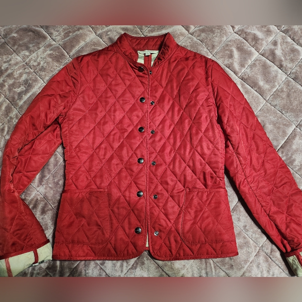 Burberry Red Quilted Women's Puffer Jacket